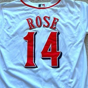 Cincinnati Reds #14 Pete Rose button down jersey white